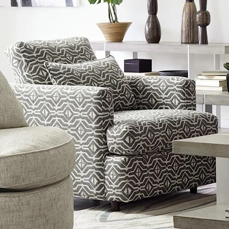 Contemporary Accent Chair with Tall Track Arms